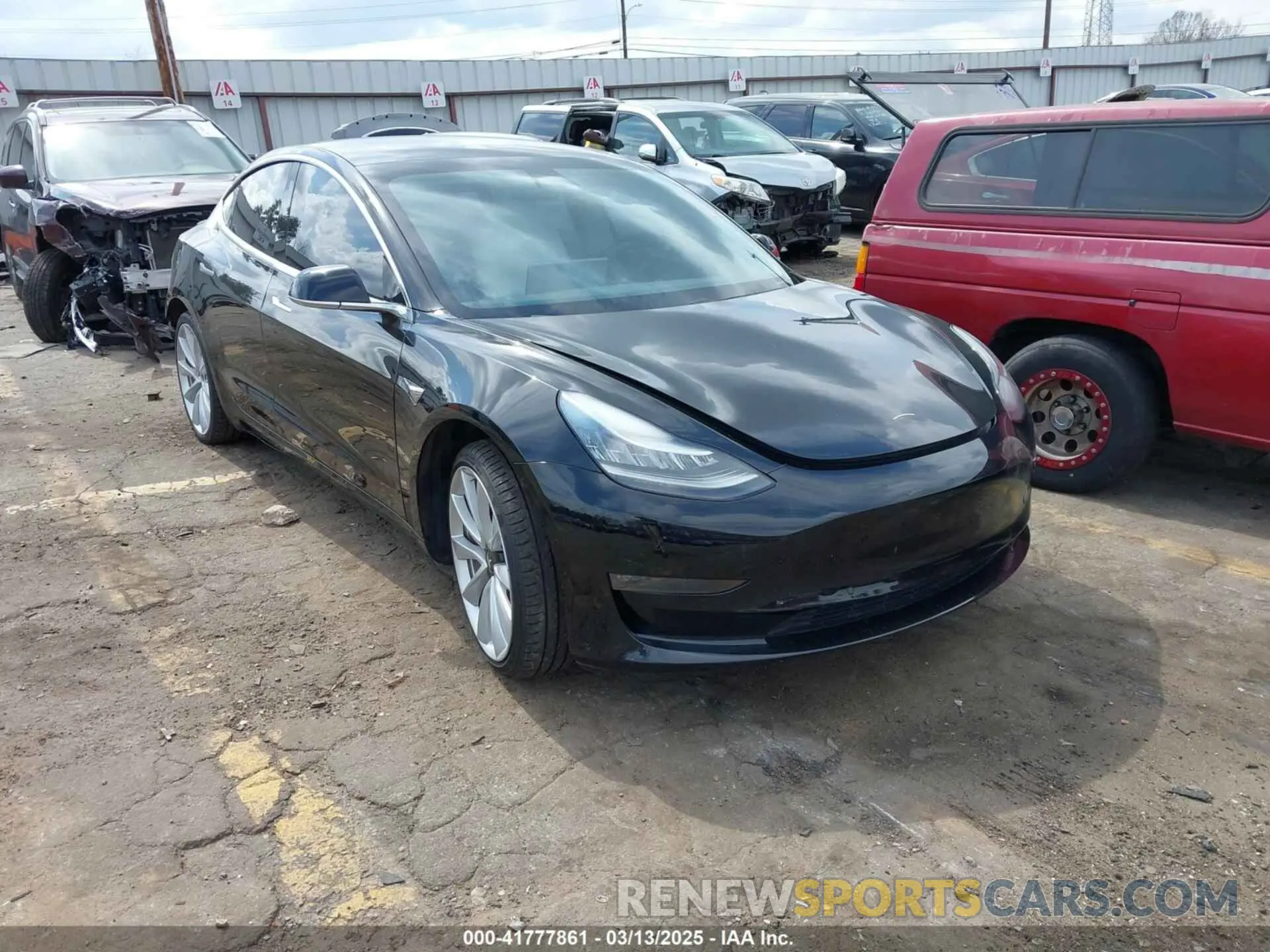 1 Photograph of a damaged car 5YJ3E1EB0KF422093 TESLA MODEL 3 2019
