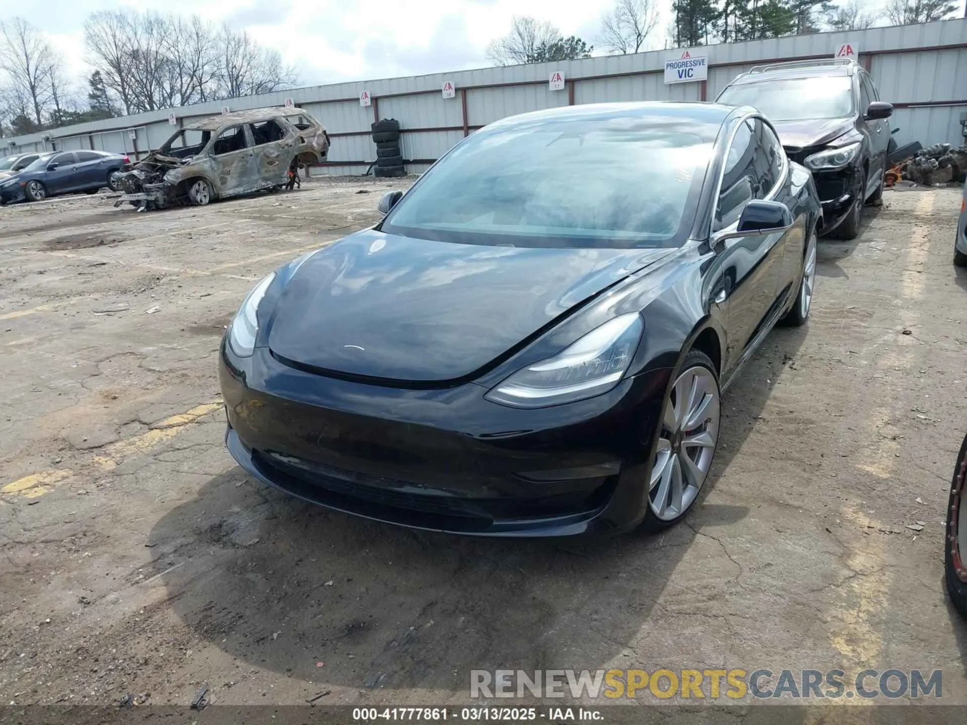 2 Photograph of a damaged car 5YJ3E1EB0KF422093 TESLA MODEL 3 2019