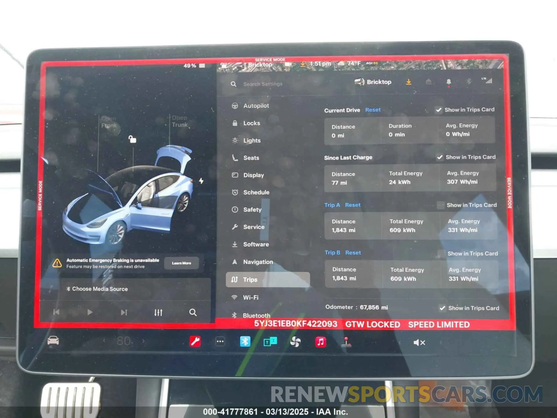 7 Photograph of a damaged car 5YJ3E1EB0KF422093 TESLA MODEL 3 2019