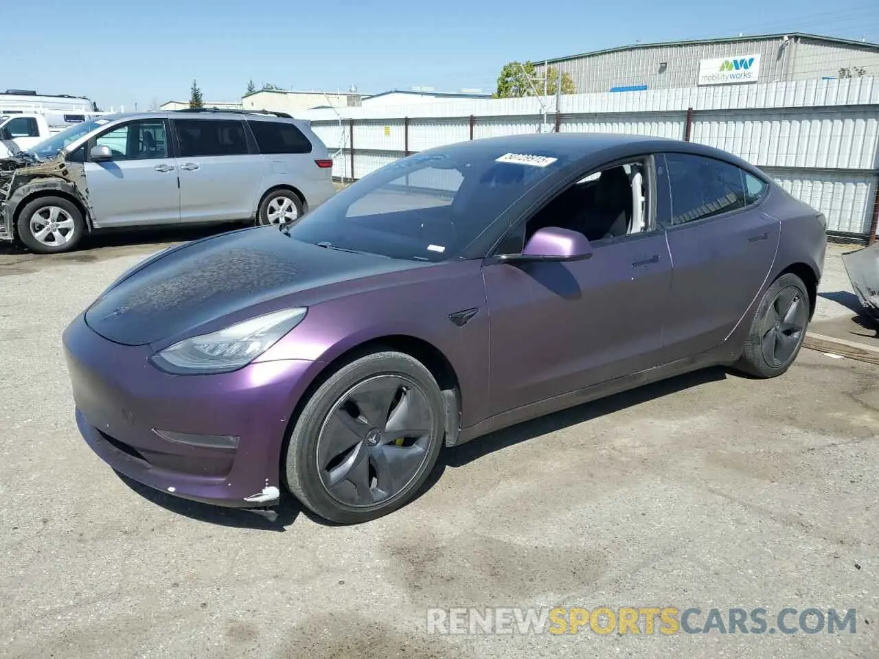 1 Photograph of a damaged car 5YJ3E1EB0KF437418 TESLA MODEL 3 2019