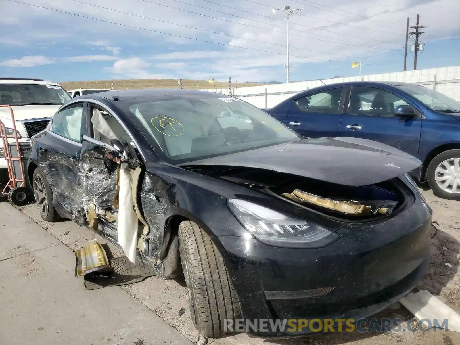 1 Photograph of a damaged car 5YJ3E1EB0KF437788 TESLA MODEL 3 2019