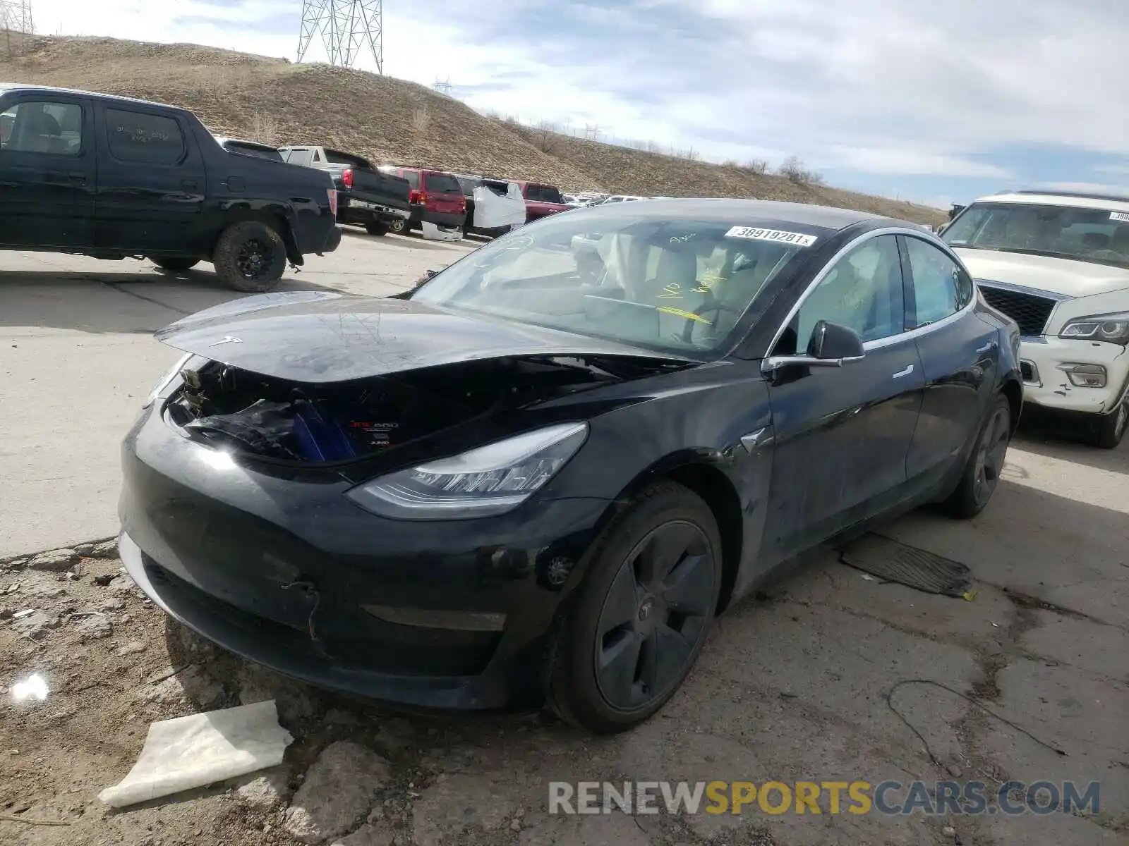 2 Photograph of a damaged car 5YJ3E1EB0KF437788 TESLA MODEL 3 2019