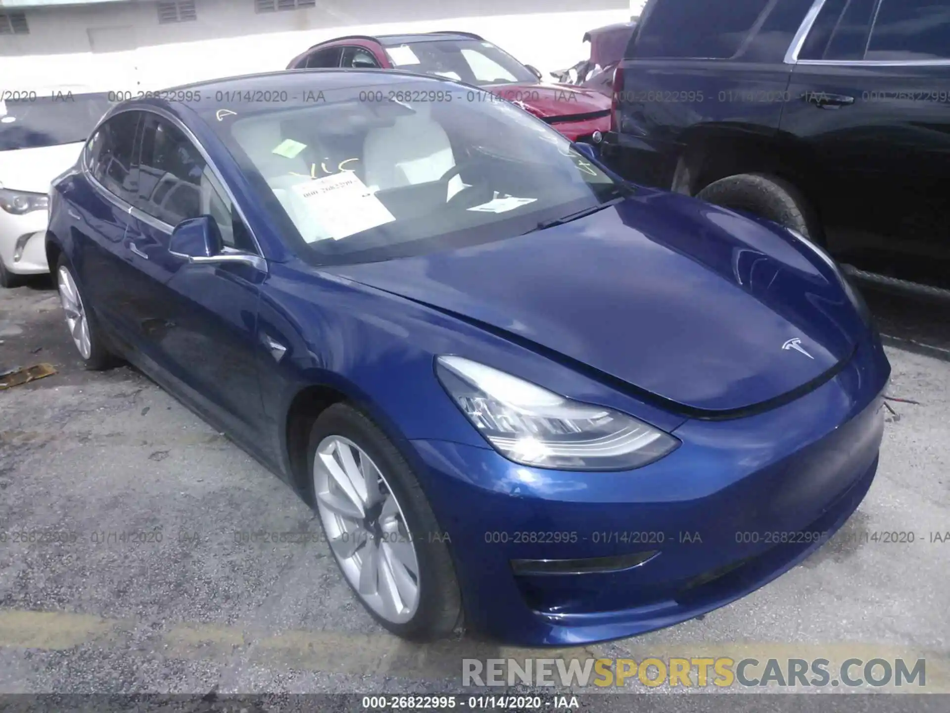 1 Photograph of a damaged car 5YJ3E1EB0KF454624 TESLA MODEL 3 2019