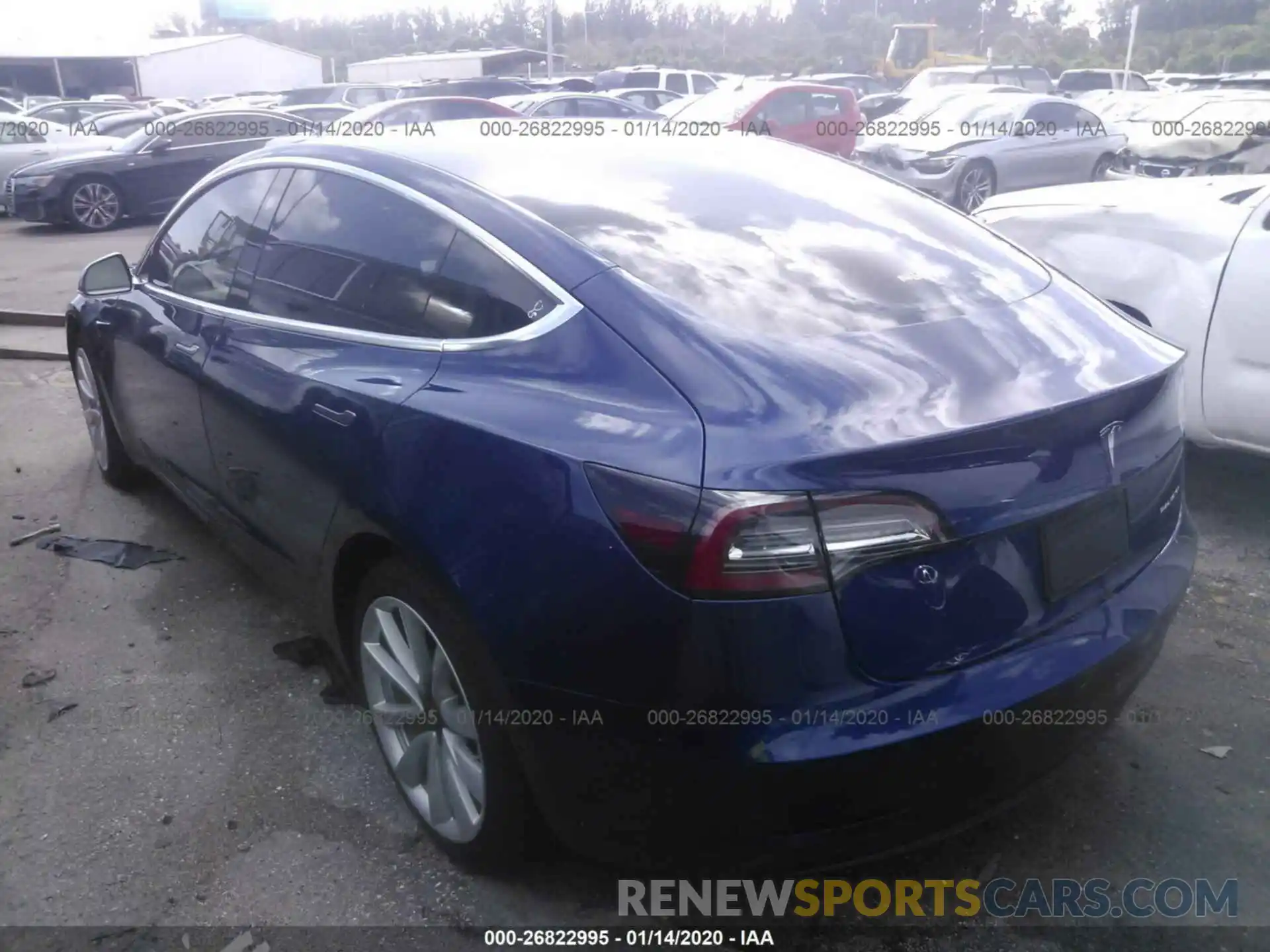 3 Photograph of a damaged car 5YJ3E1EB0KF454624 TESLA MODEL 3 2019