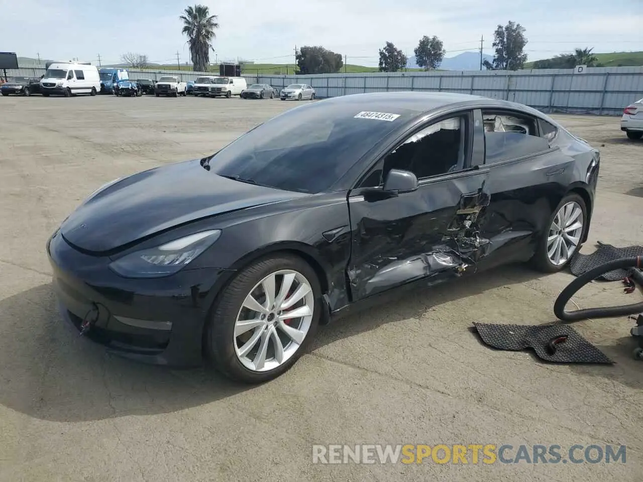 1 Photograph of a damaged car 5YJ3E1EB0KF487218 TESLA MODEL 3 2019
