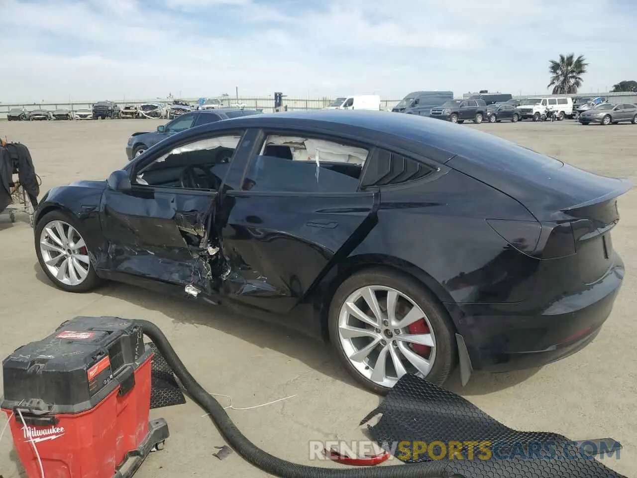 2 Photograph of a damaged car 5YJ3E1EB0KF487218 TESLA MODEL 3 2019