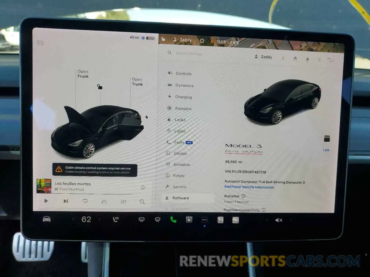 9 Photograph of a damaged car 5YJ3E1EB0KF487218 TESLA MODEL 3 2019