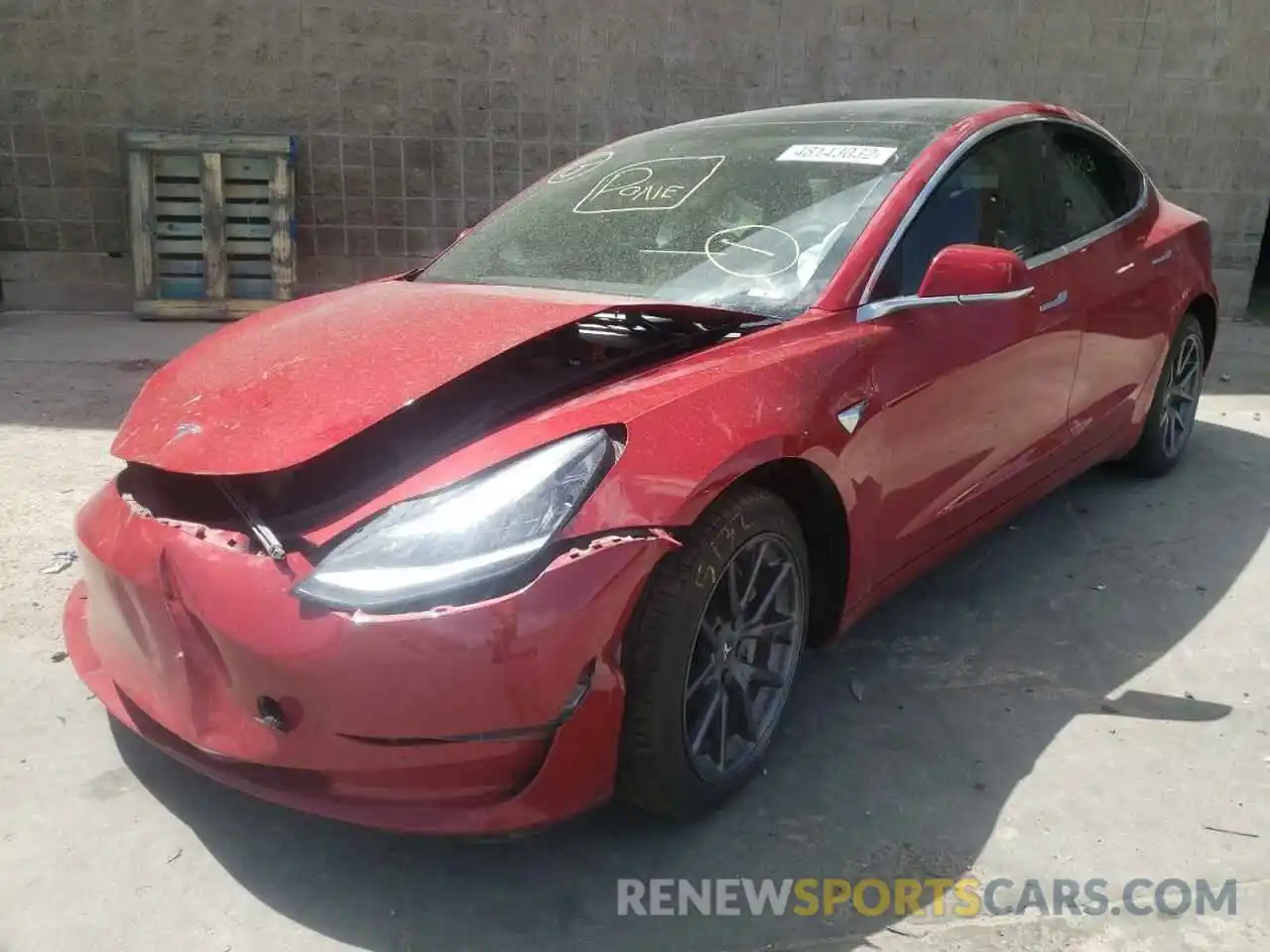 2 Photograph of a damaged car 5YJ3E1EB0KF496758 TESLA MODEL 3 2019