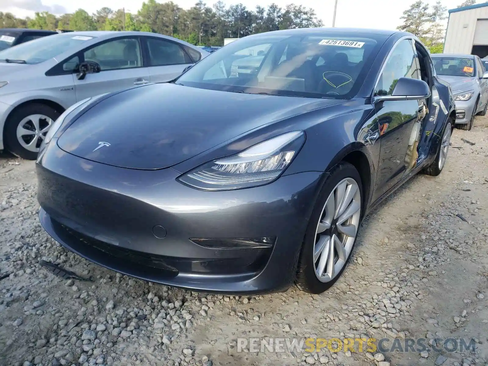 2 Photograph of a damaged car 5YJ3E1EB0KF529998 TESLA MODEL 3 2019