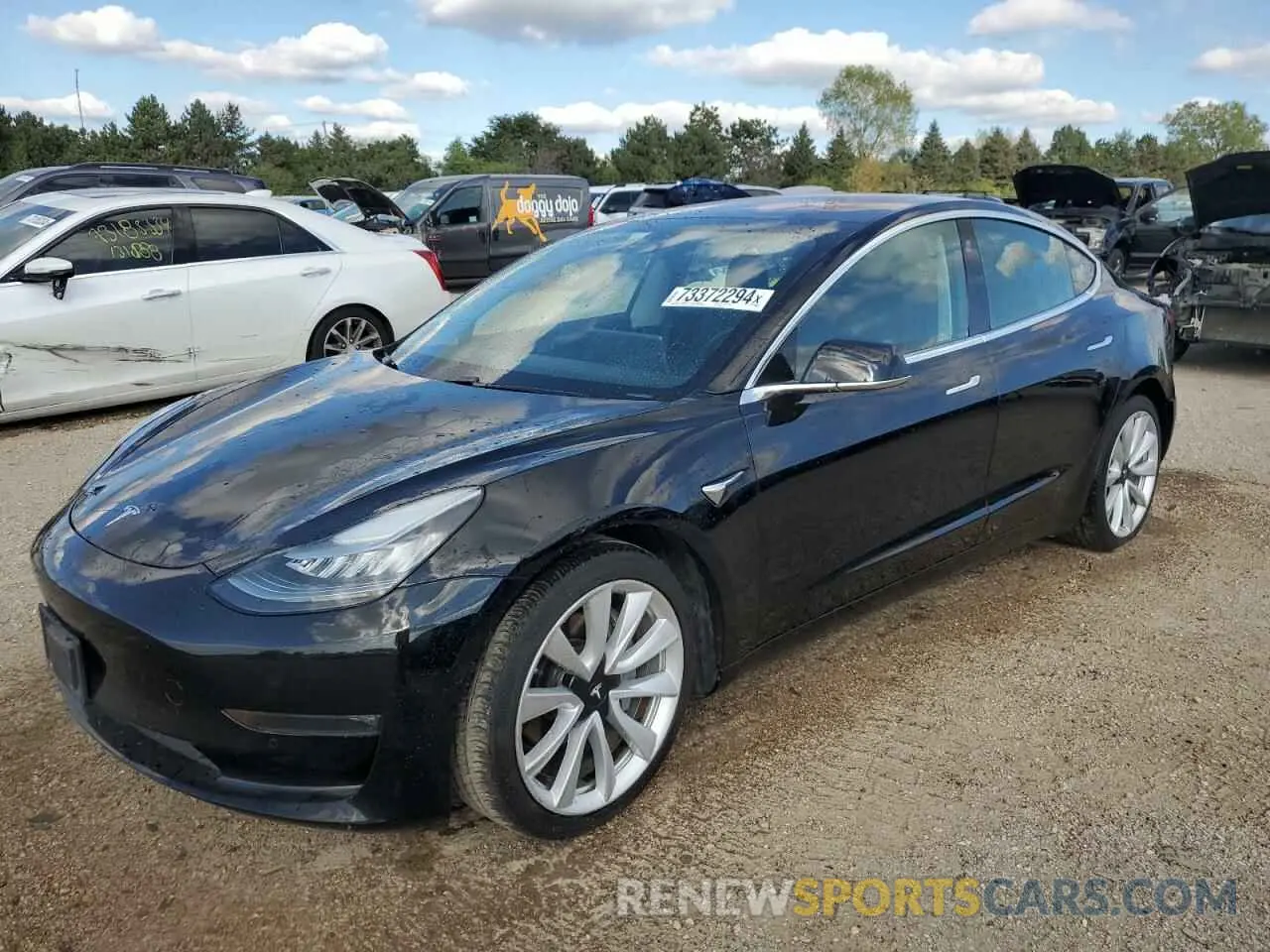 1 Photograph of a damaged car 5YJ3E1EB1KF191933 TESLA MODEL 3 2019