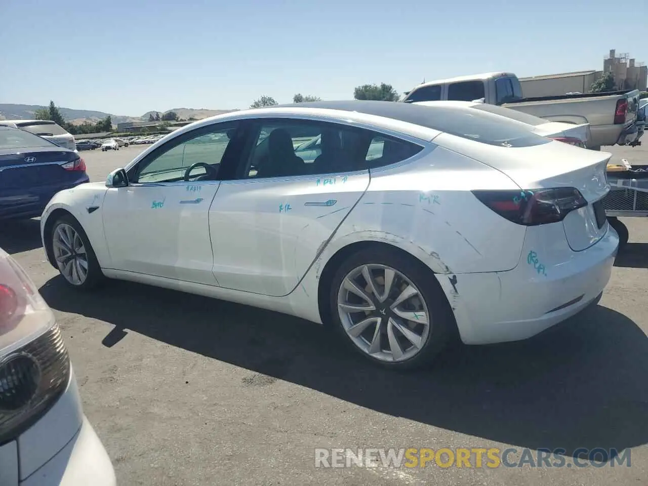 2 Photograph of a damaged car 5YJ3E1EB1KF192046 TESLA MODEL 3 2019