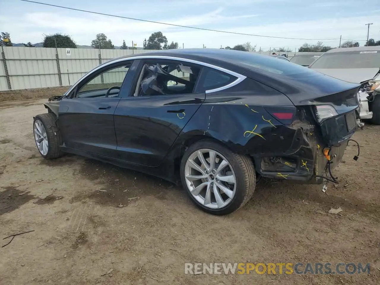 2 Photograph of a damaged car 5YJ3E1EB1KF212019 TESLA MODEL 3 2019