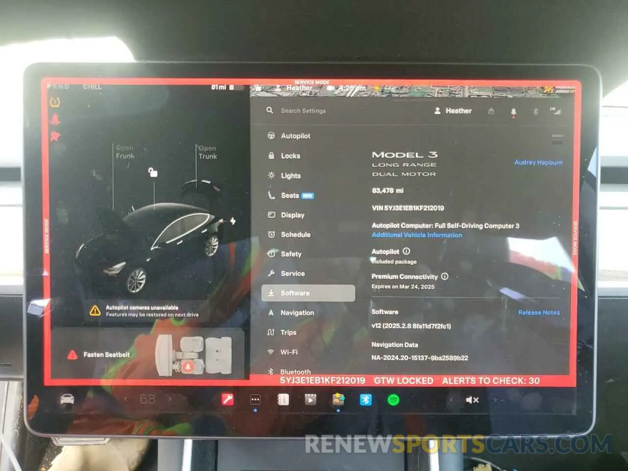 9 Photograph of a damaged car 5YJ3E1EB1KF212019 TESLA MODEL 3 2019