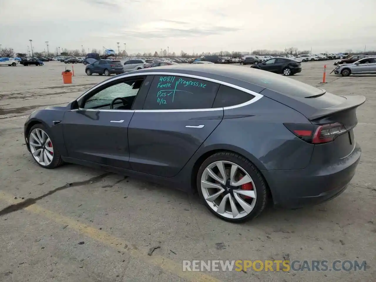 2 Photograph of a damaged car 5YJ3E1EB1KF231198 TESLA MODEL 3 2019