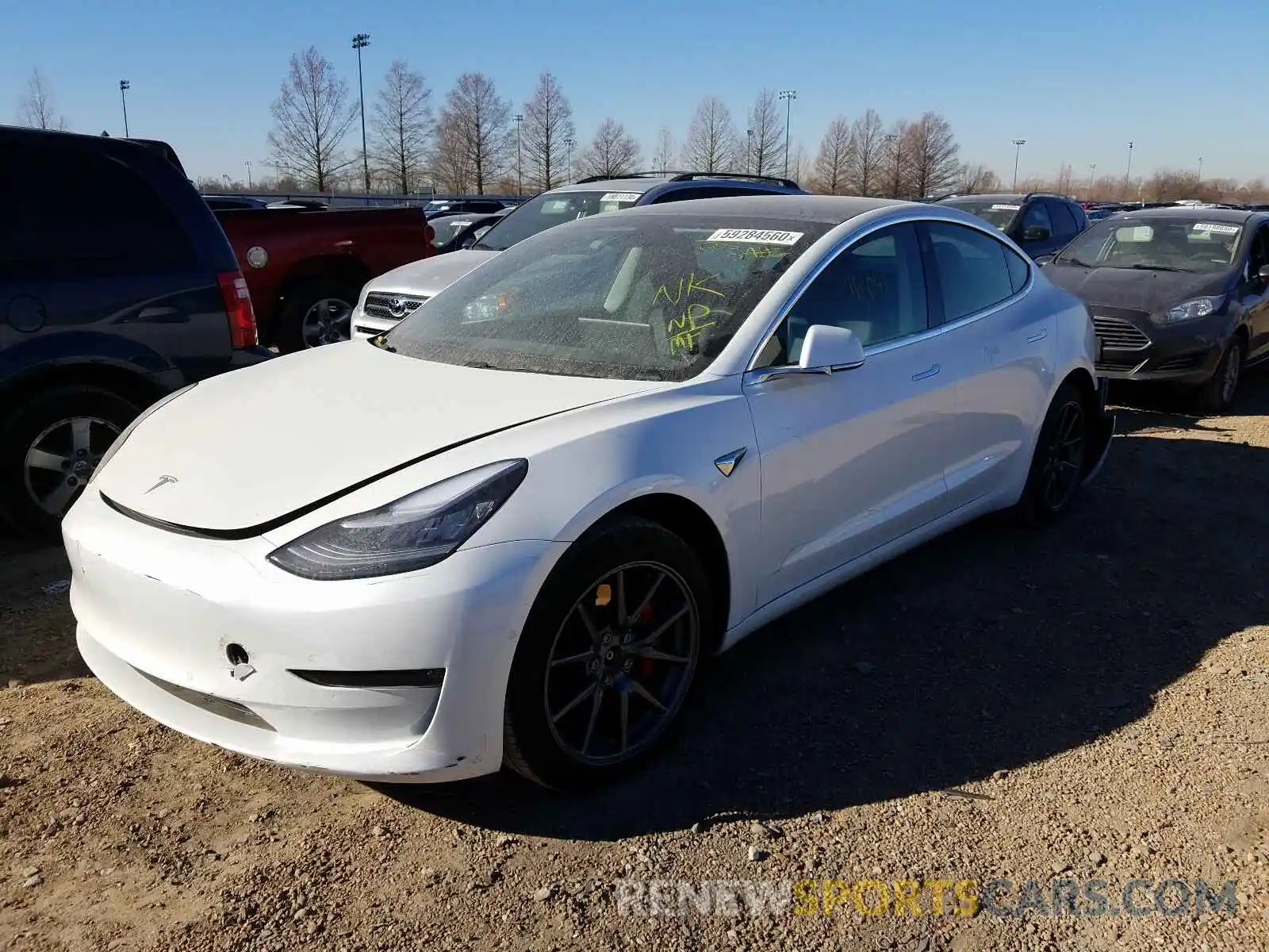 2 Photograph of a damaged car 5YJ3E1EB1KF361627 TESLA MODEL 3 2019