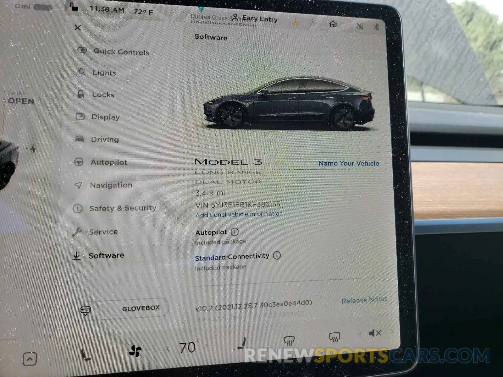 8 Photograph of a damaged car 5YJ3E1EB1KF386155 TESLA MODEL 3 2019