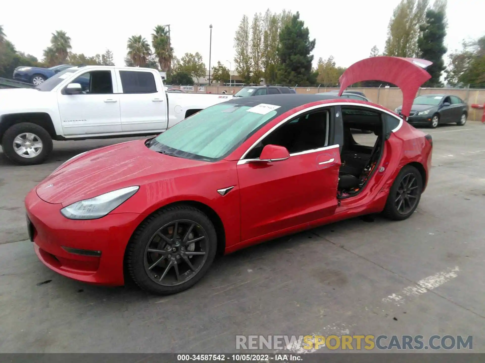 2 Photograph of a damaged car 5YJ3E1EB1KF387113 TESLA MODEL 3 2019