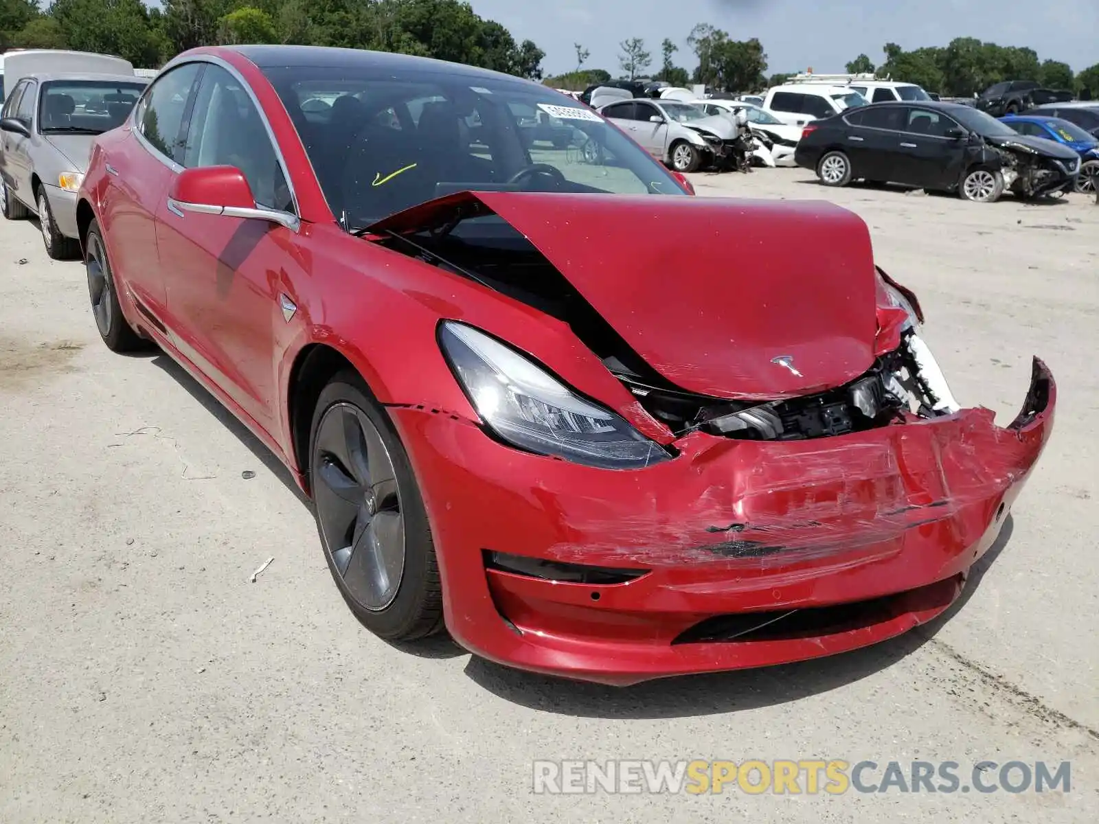 1 Photograph of a damaged car 5YJ3E1EB1KF387208 TESLA MODEL 3 2019