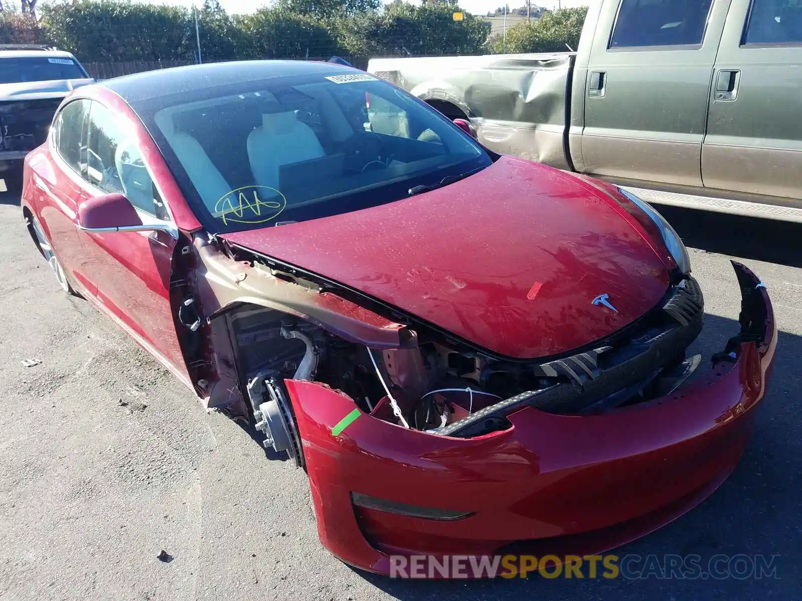 1 Photograph of a damaged car 5YJ3E1EB1KF391887 TESLA MODEL 3 2019