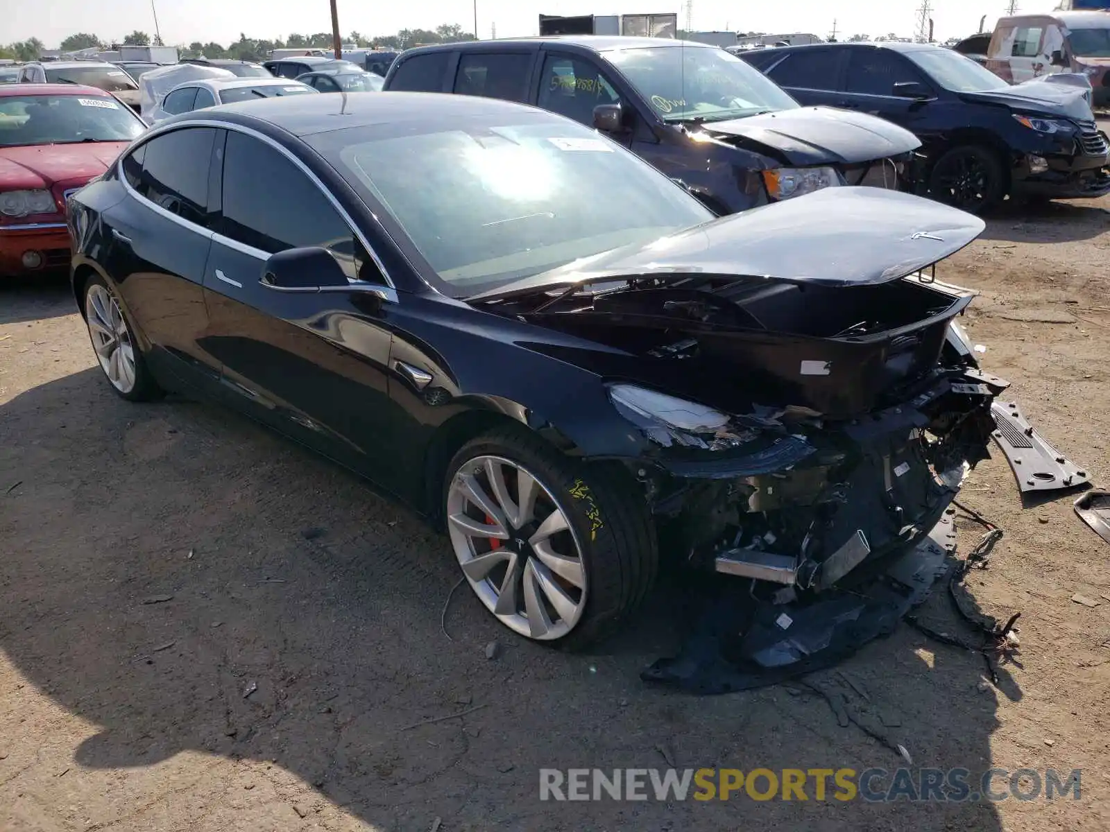 1 Photograph of a damaged car 5YJ3E1EB1KF393333 TESLA MODEL 3 2019