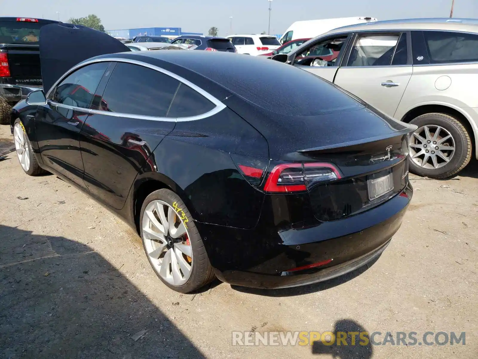 3 Photograph of a damaged car 5YJ3E1EB1KF393333 TESLA MODEL 3 2019