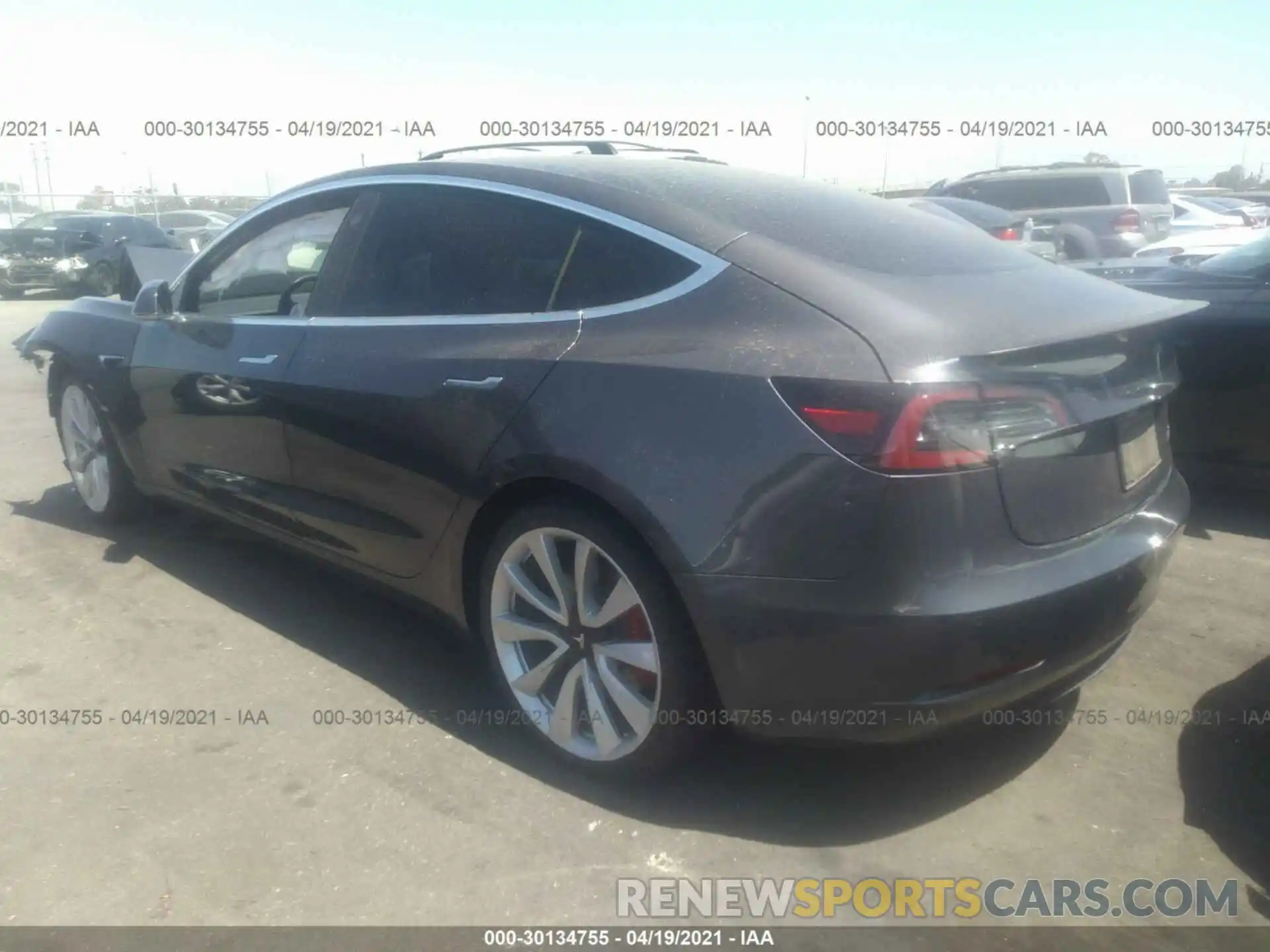 3 Photograph of a damaged car 5YJ3E1EB1KF393641 TESLA MODEL 3 2019