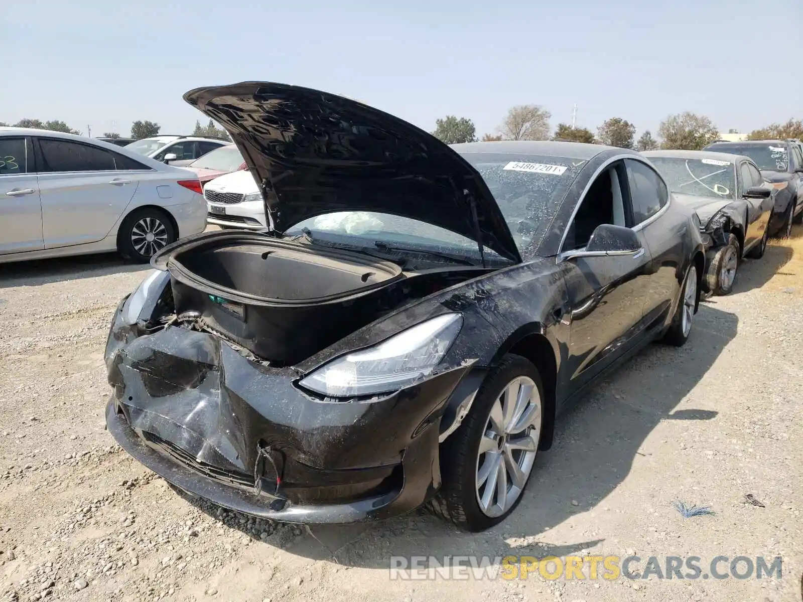 2 Photograph of a damaged car 5YJ3E1EB1KF406517 TESLA MODEL 3 2019