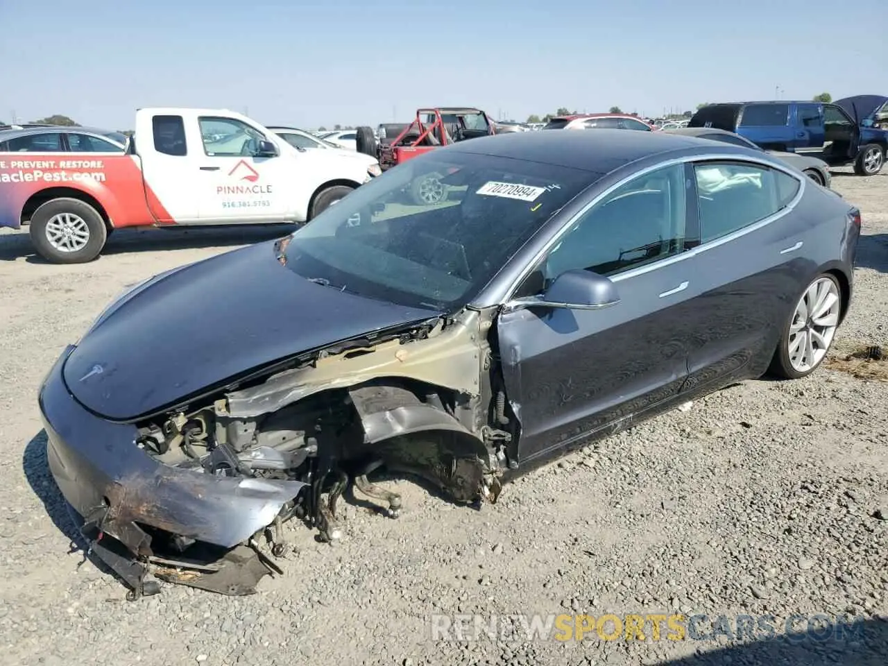 1 Photograph of a damaged car 5YJ3E1EB1KF413533 TESLA MODEL 3 2019