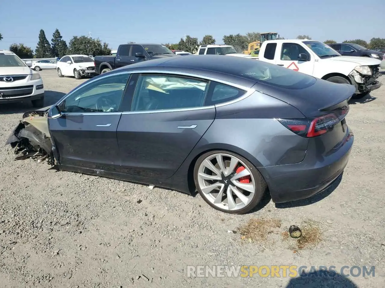 2 Photograph of a damaged car 5YJ3E1EB1KF413533 TESLA MODEL 3 2019