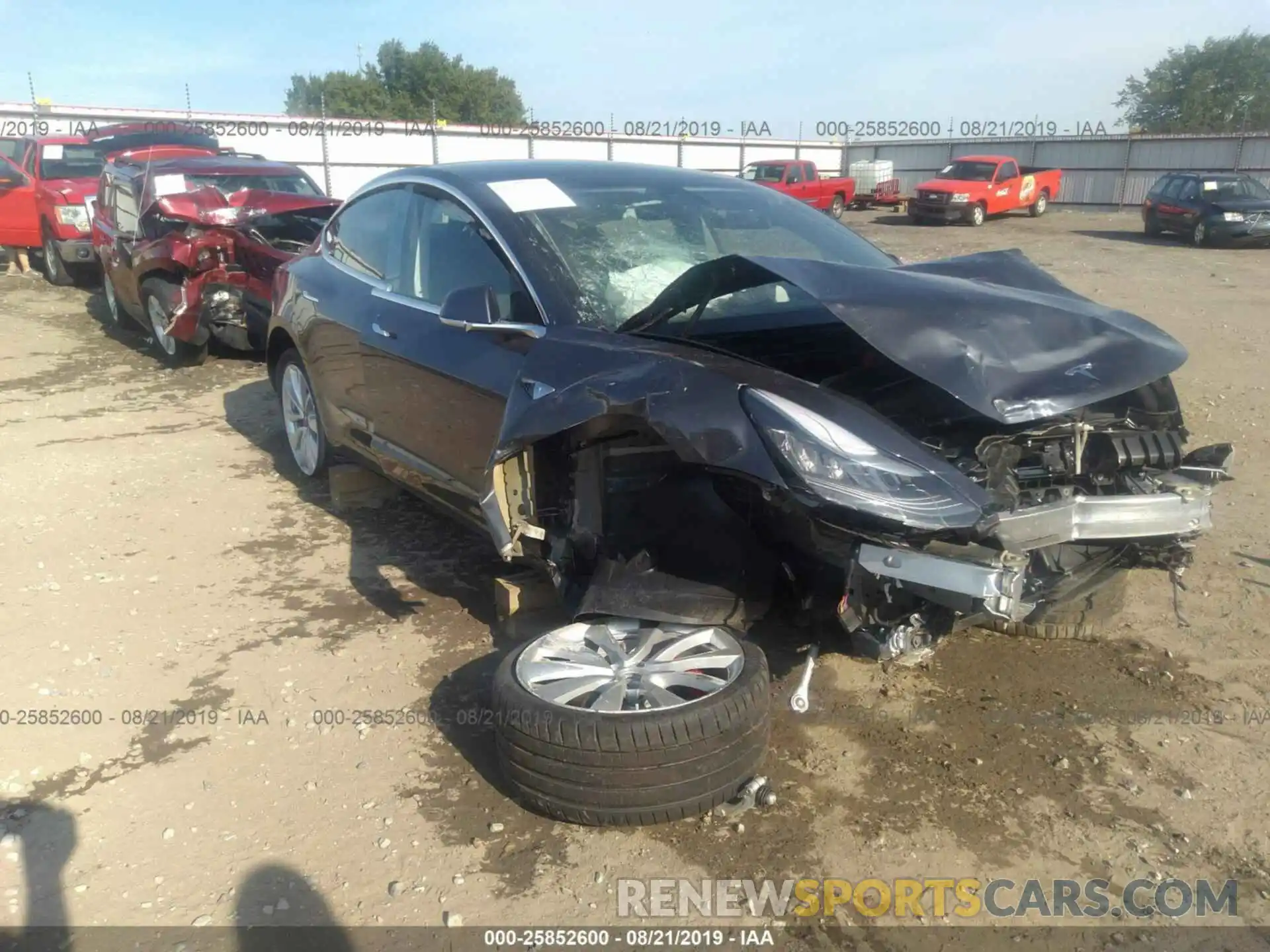 1 Photograph of a damaged car 5YJ3E1EB1KF419834 TESLA MODEL 3 2019