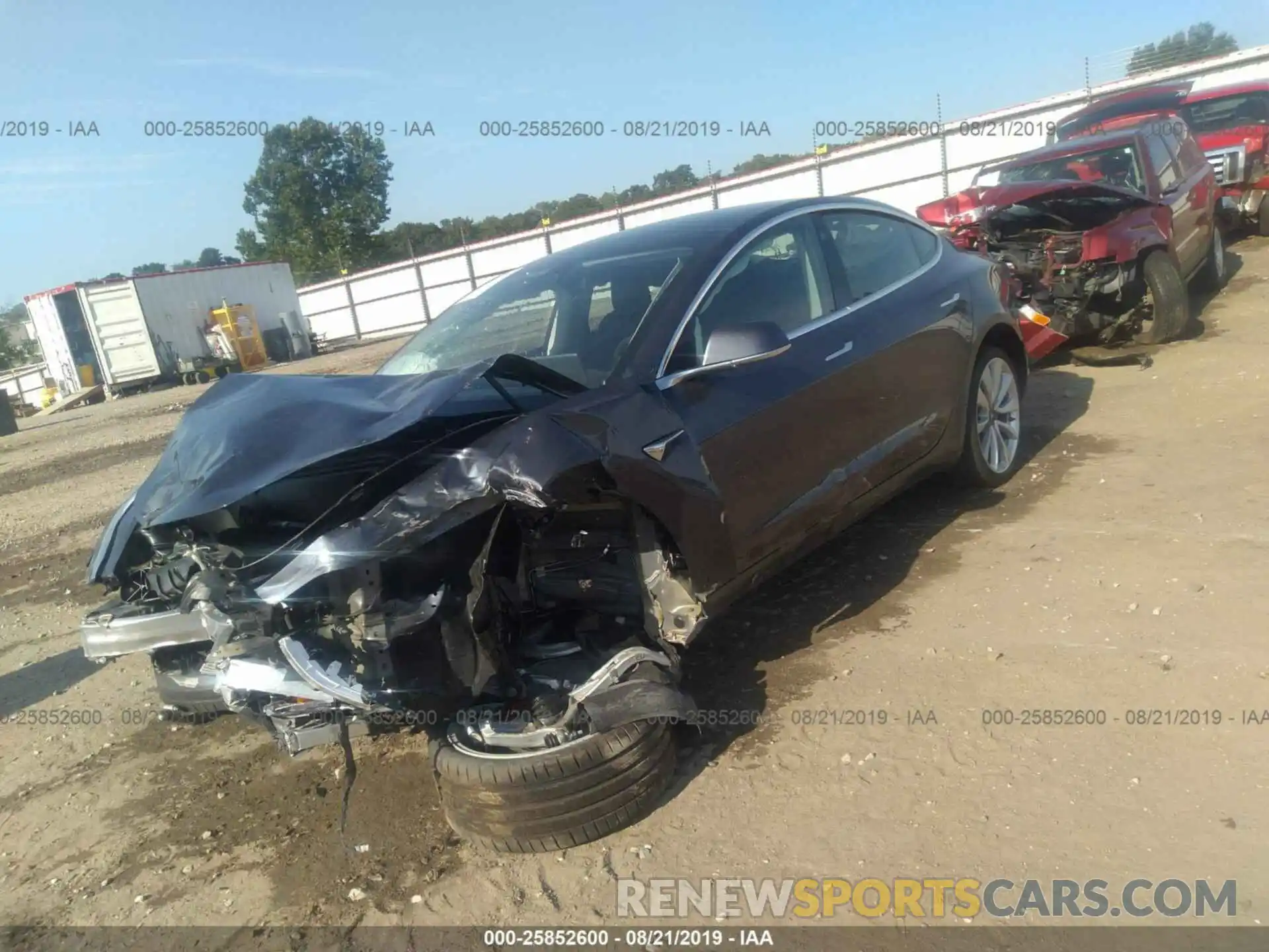 2 Photograph of a damaged car 5YJ3E1EB1KF419834 TESLA MODEL 3 2019