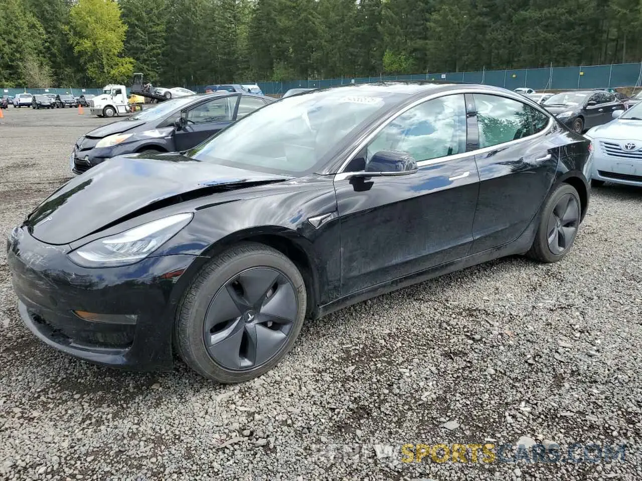 1 Photograph of a damaged car 5YJ3E1EB1KF421406 TESLA MODEL 3 2019