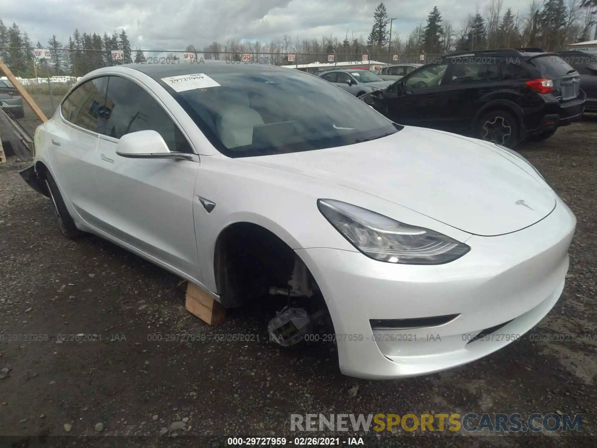 1 Photograph of a damaged car 5YJ3E1EB1KF421521 TESLA MODEL 3 2019