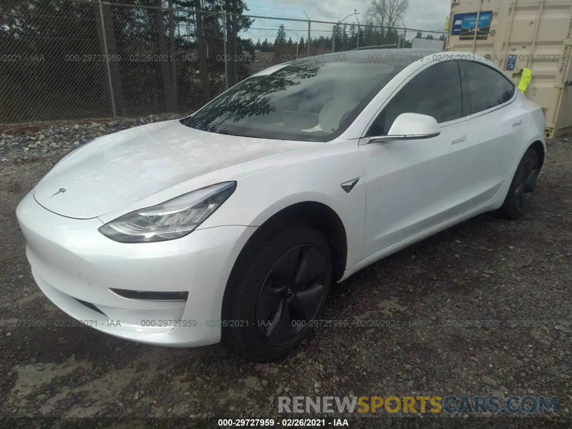 2 Photograph of a damaged car 5YJ3E1EB1KF421521 TESLA MODEL 3 2019