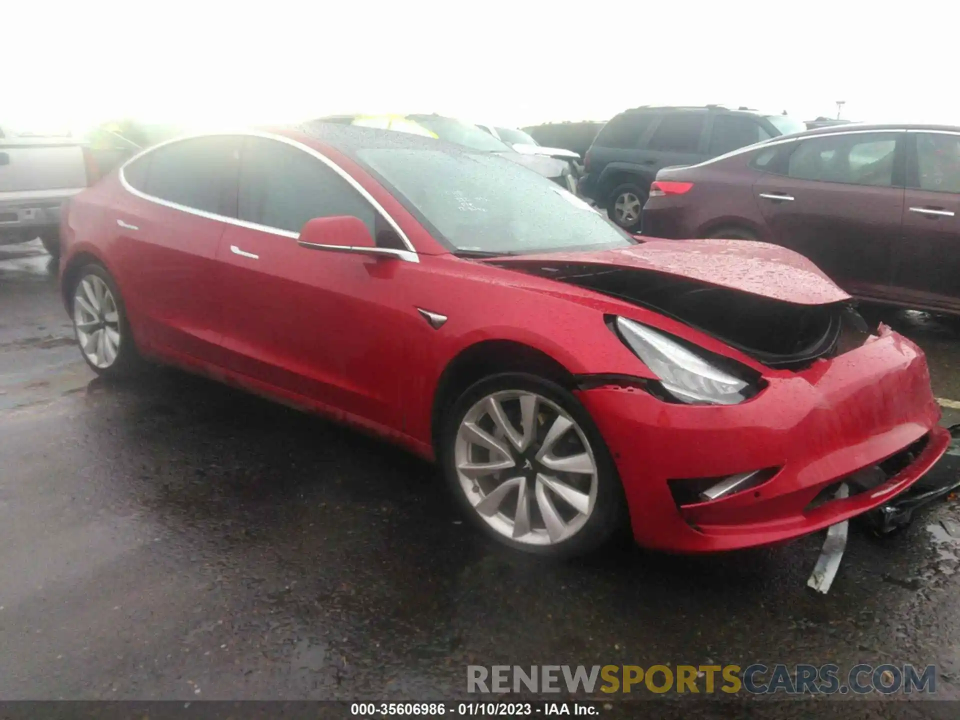 1 Photograph of a damaged car 5YJ3E1EB1KF421731 TESLA MODEL 3 2019