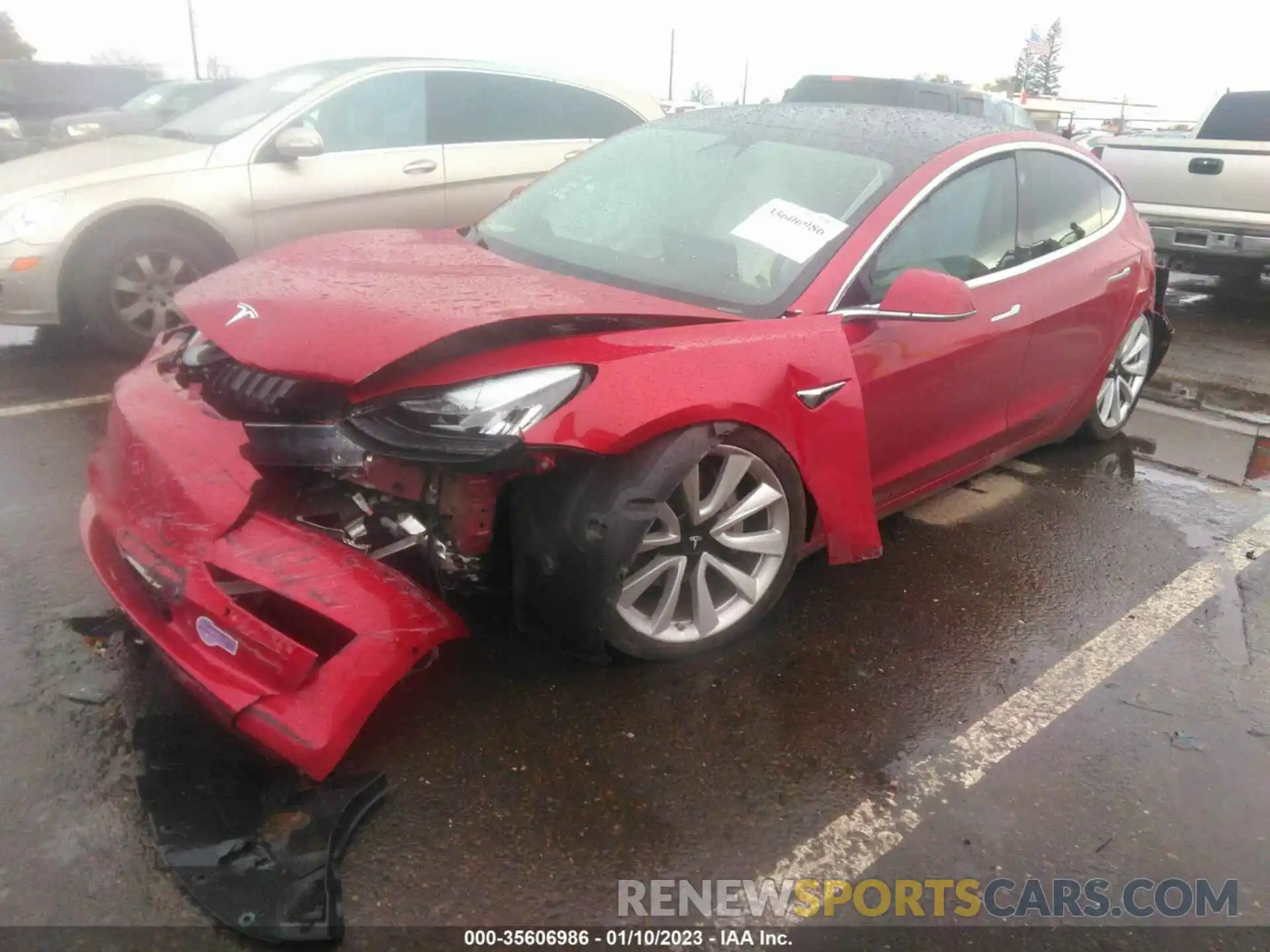 2 Photograph of a damaged car 5YJ3E1EB1KF421731 TESLA MODEL 3 2019