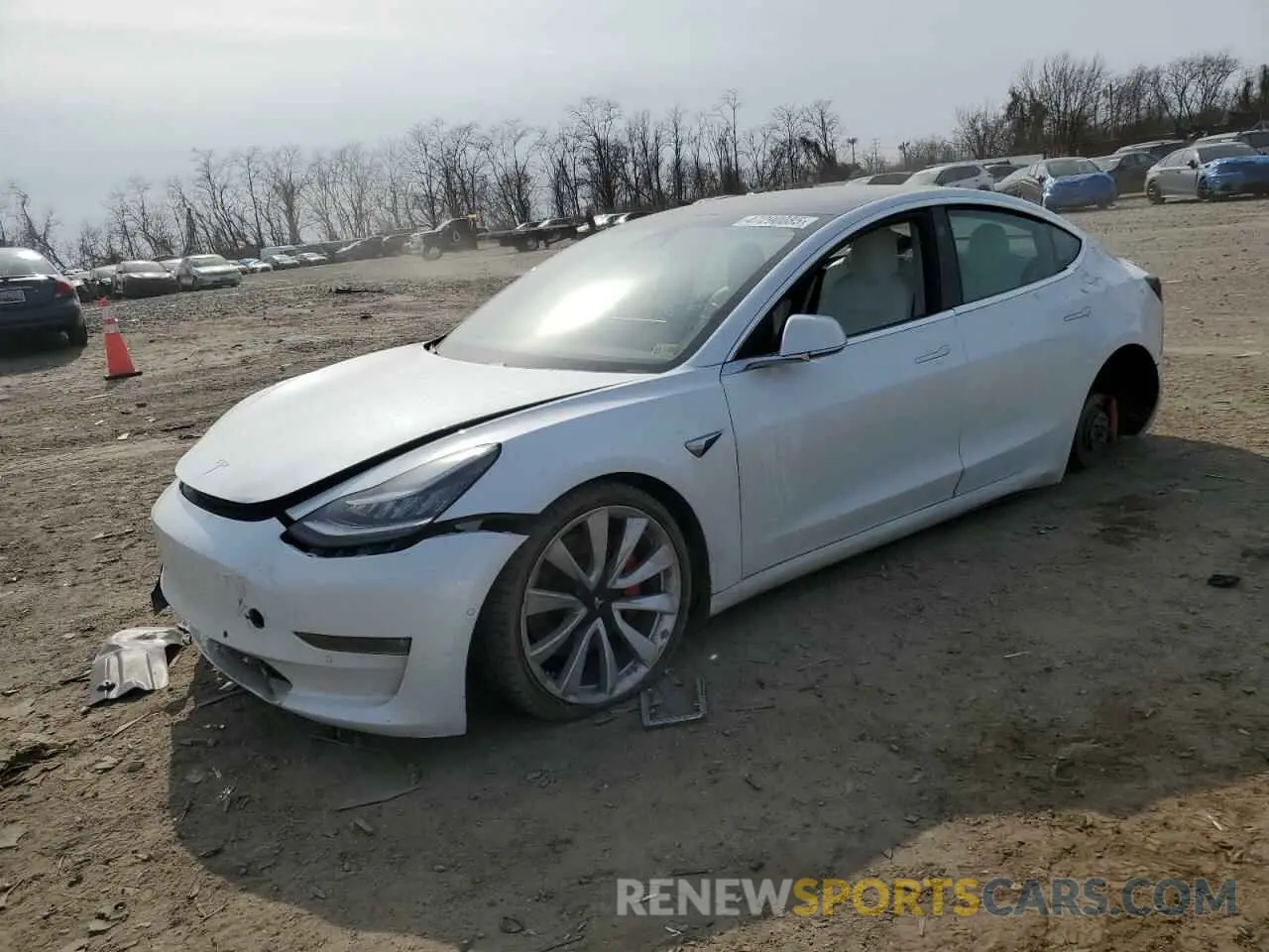1 Photograph of a damaged car 5YJ3E1EB1KF422135 TESLA MODEL 3 2019