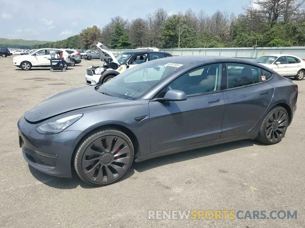 1 Photograph of a damaged car 5YJ3E1EB1KF438741 TESLA MODEL 3 2019