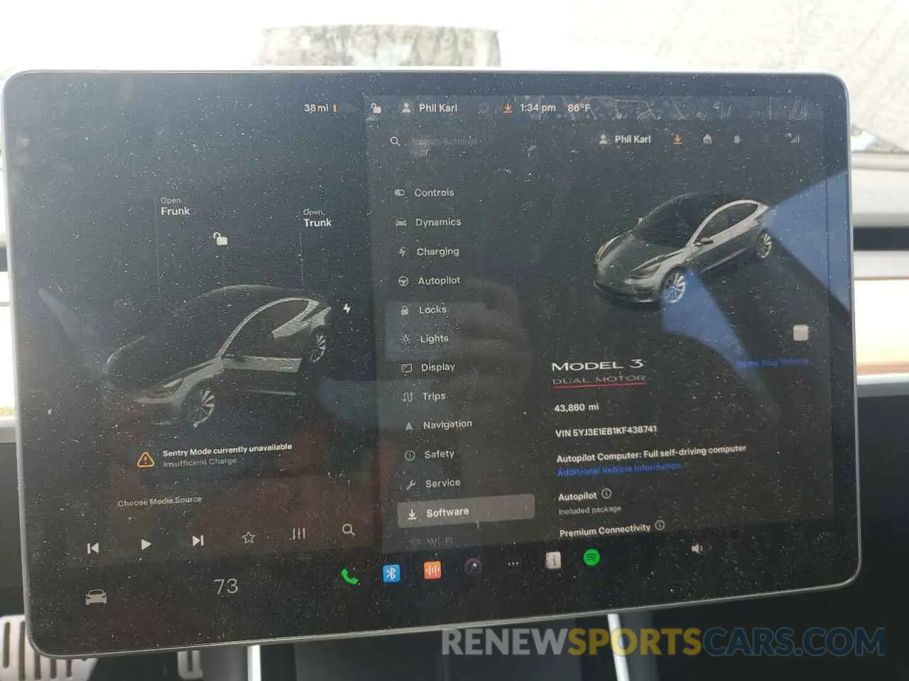 9 Photograph of a damaged car 5YJ3E1EB1KF438741 TESLA MODEL 3 2019