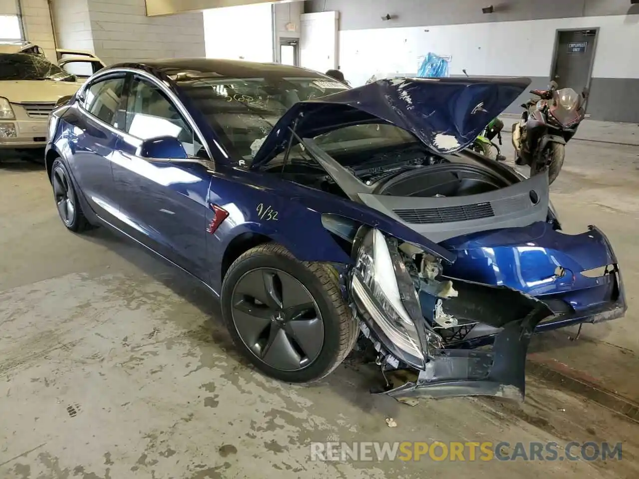 1 Photograph of a damaged car 5YJ3E1EB1KF442157 TESLA MODEL 3 2019