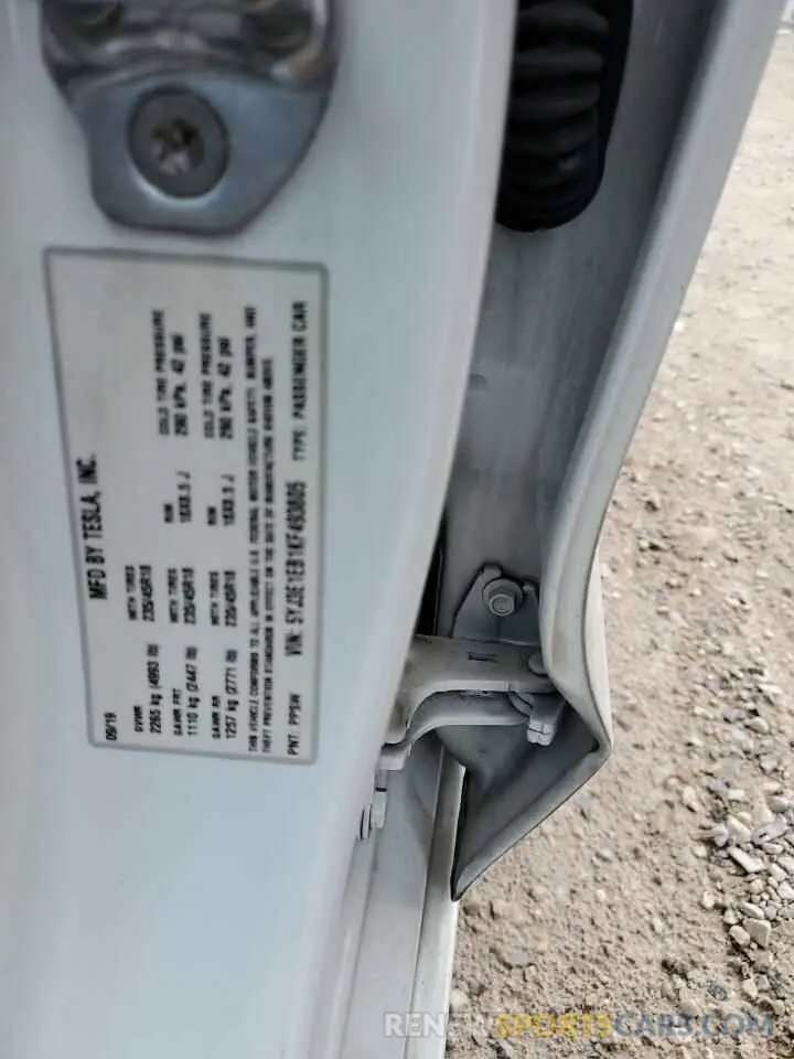 12 Photograph of a damaged car 5YJ3E1EB1KF493805 TESLA MODEL 3 2019