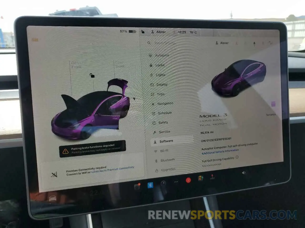 9 Photograph of a damaged car 5YJ3E1EB1KF510361 TESLA MODEL 3 2019
