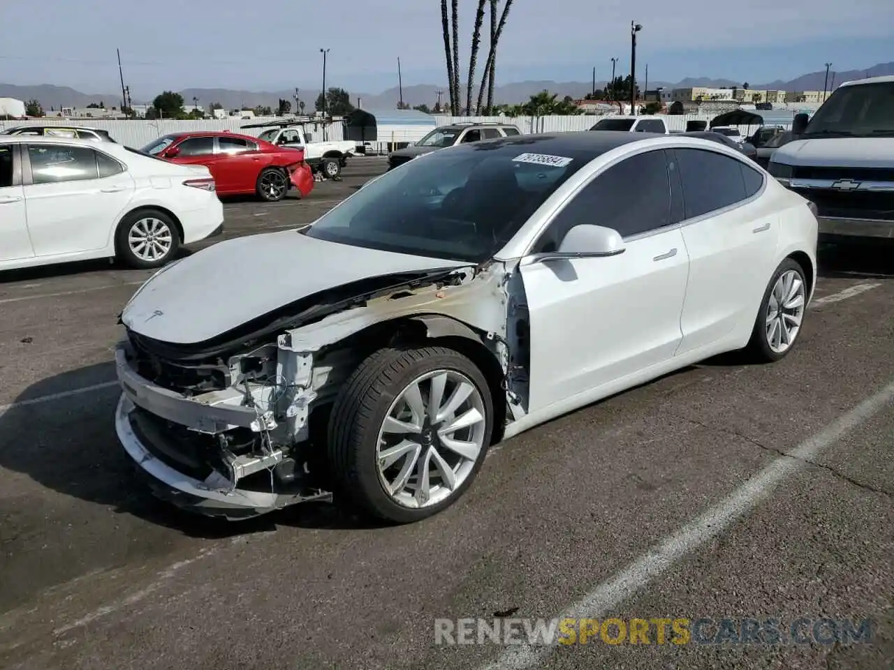 1 Photograph of a damaged car 5YJ3E1EB1KF512398 TESLA MODEL 3 2019