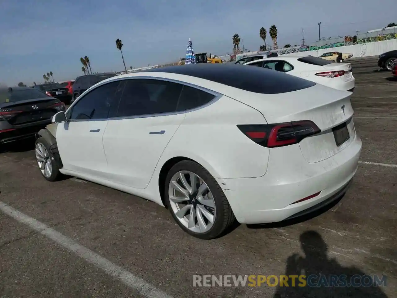 2 Photograph of a damaged car 5YJ3E1EB1KF512398 TESLA MODEL 3 2019