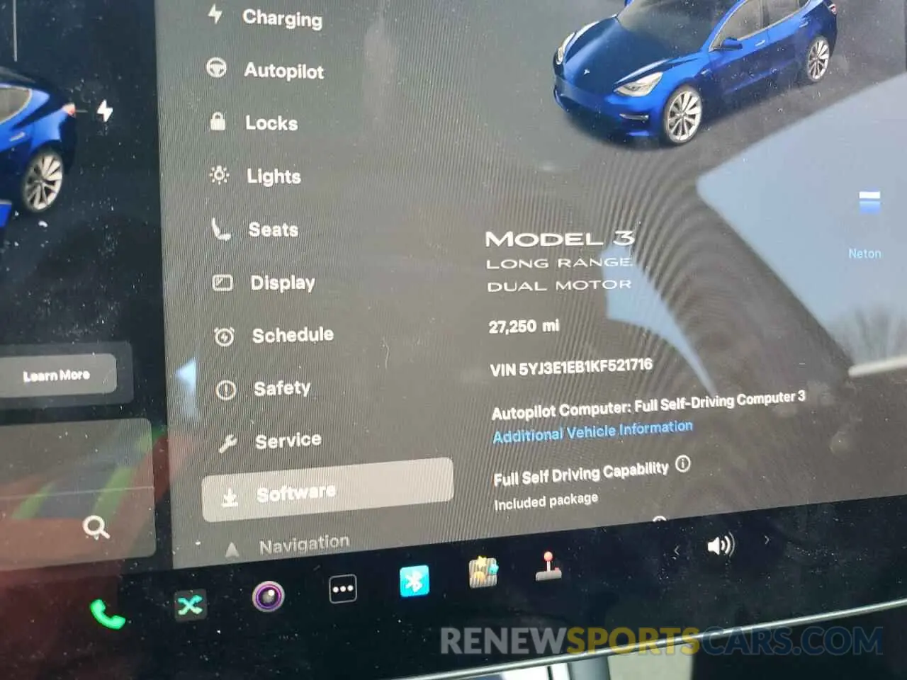 9 Photograph of a damaged car 5YJ3E1EB1KF521716 TESLA MODEL 3 2019