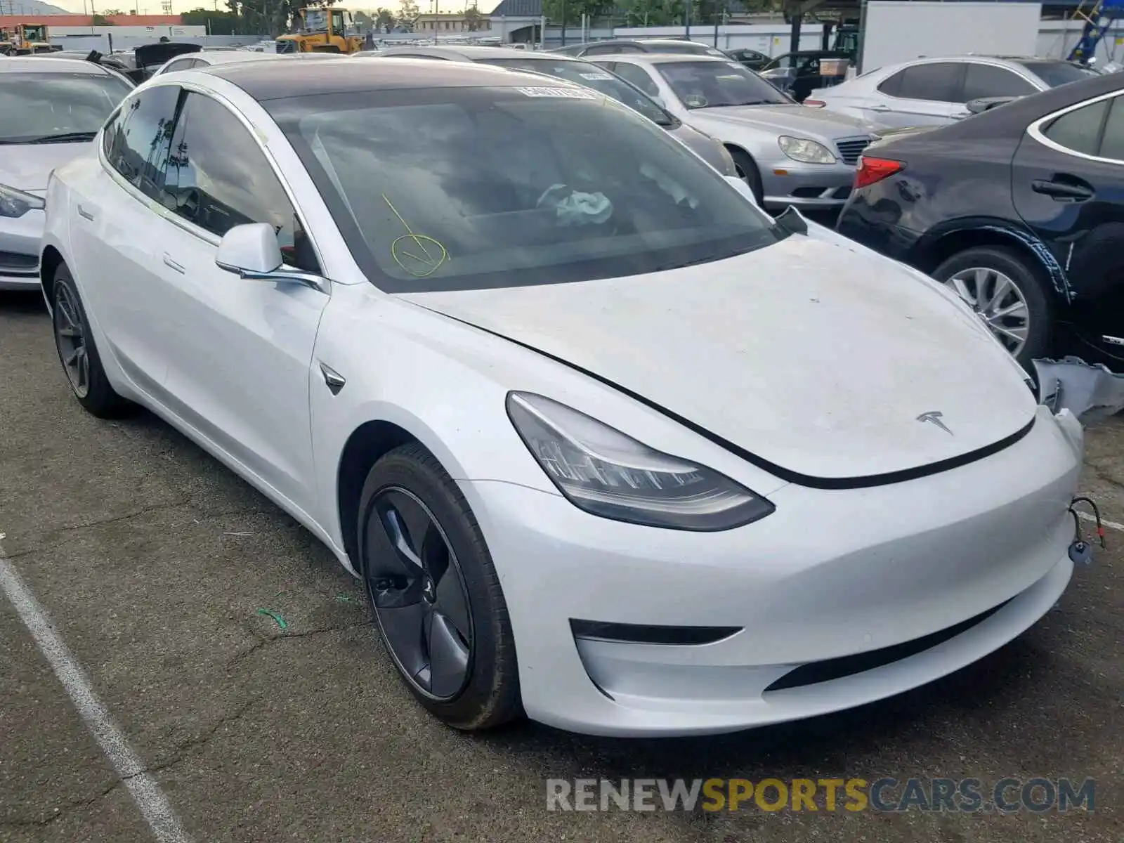 1 Photograph of a damaged car 5YJ3E1EB2KF191553 TESLA MODEL 3 2019