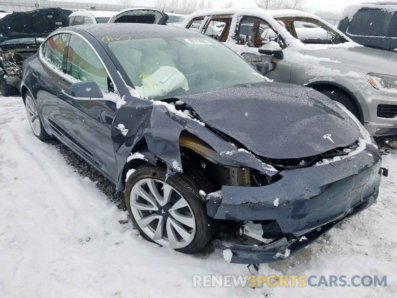 1 Photograph of a damaged car 5YJ3E1EB2KF195702 TESLA MODEL 3 2019