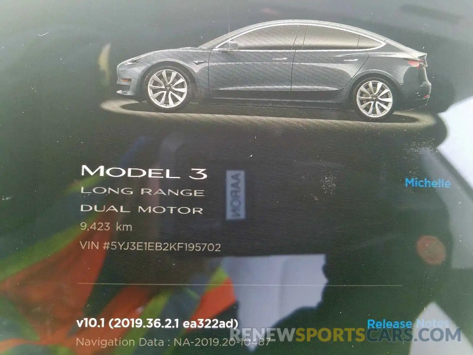 8 Photograph of a damaged car 5YJ3E1EB2KF195702 TESLA MODEL 3 2019