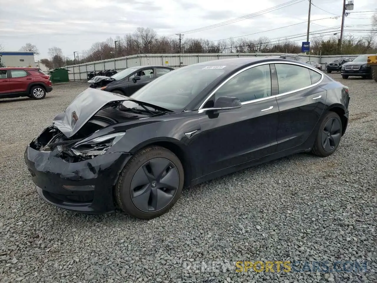 1 Photograph of a damaged car 5YJ3E1EB2KF197062 TESLA MODEL 3 2019