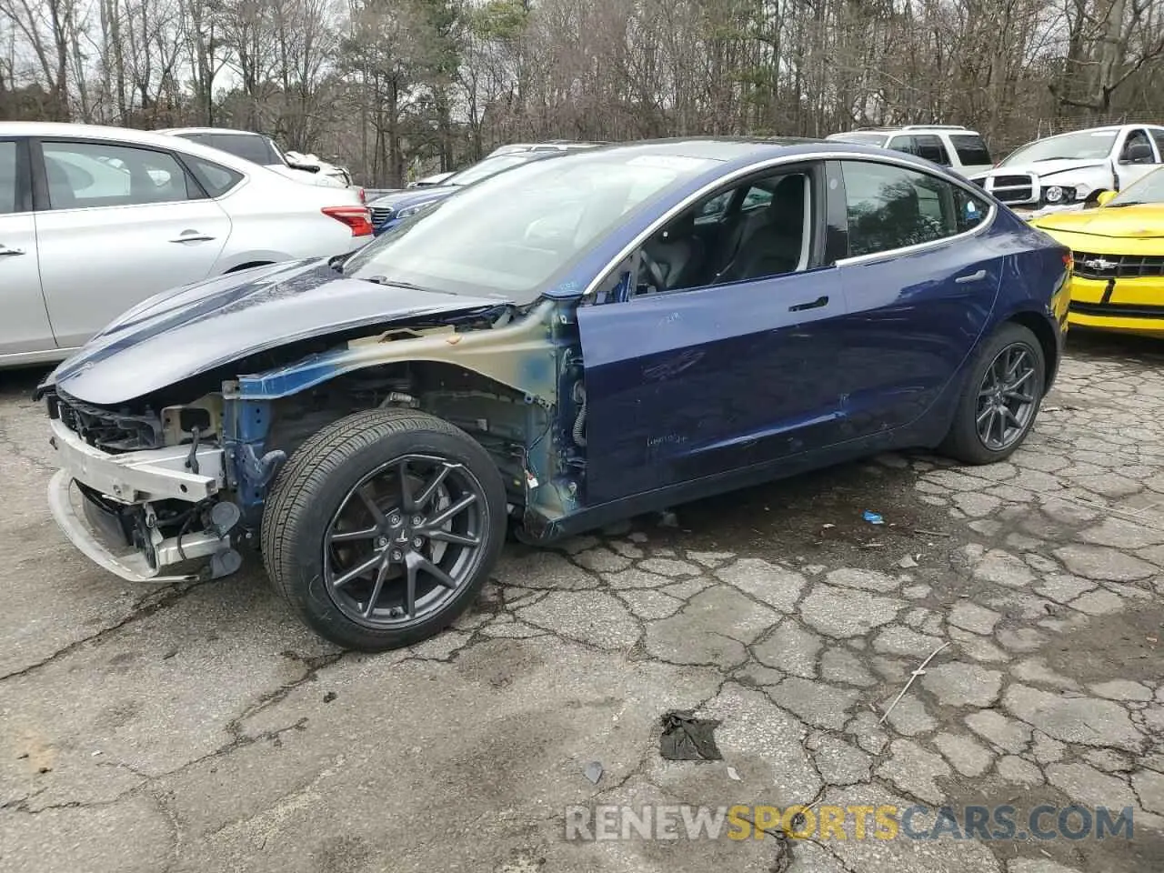 1 Photograph of a damaged car 5YJ3E1EB2KF359465 TESLA MODEL 3 2019